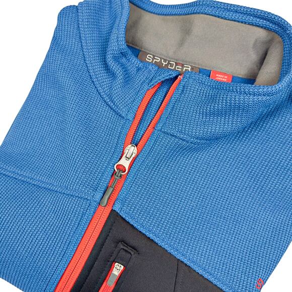 Spyder US Ski Team Men's 1/4 Zip Waffle Knit Pullover Shirt XXL Zip Pockets - Picture 1 of 9